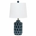 All The Rages Elegant Designs Blue and White Patterned Table Lamp LT3306-BLU
